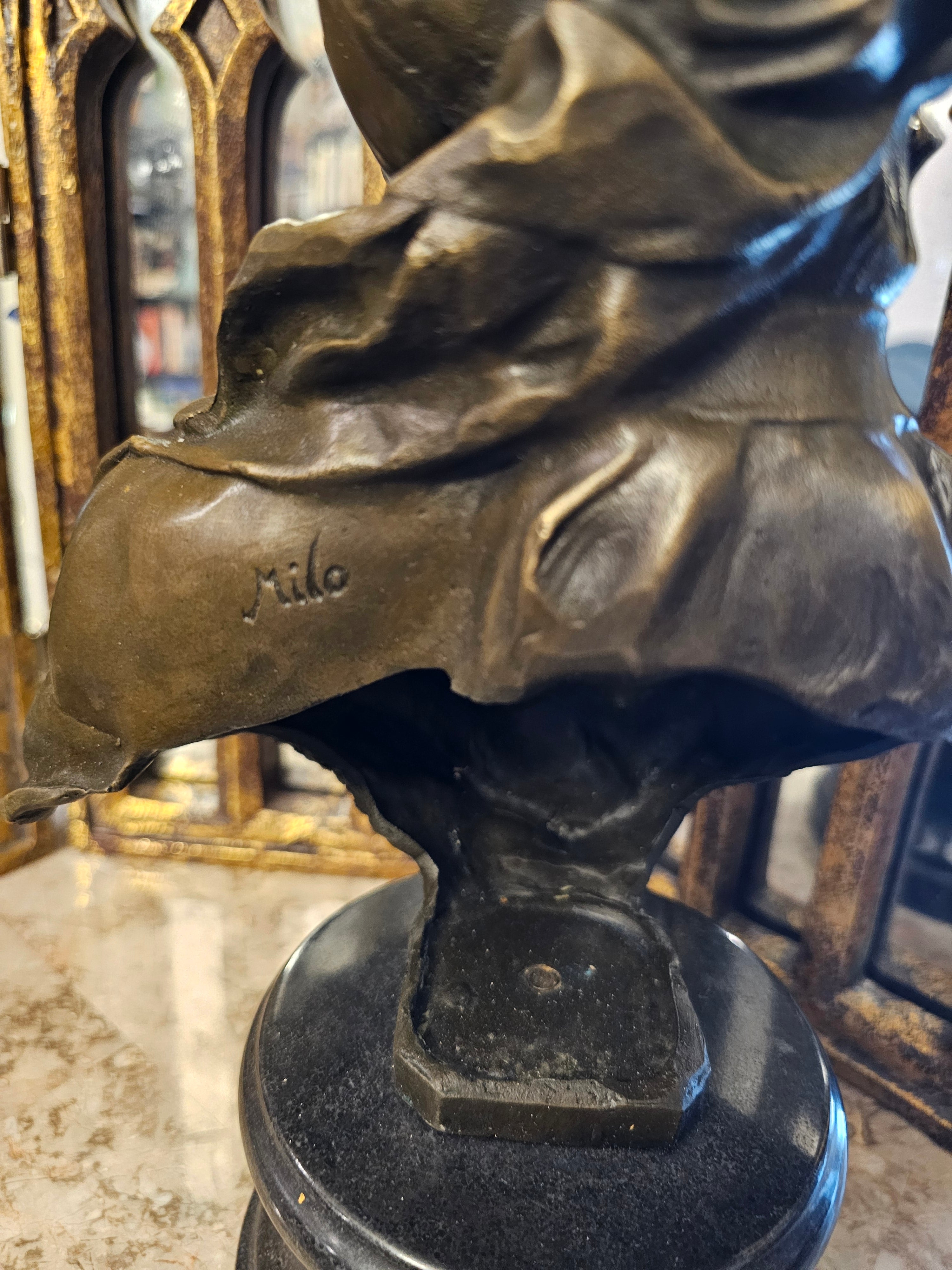 Bronze Female Bust on Marble Base